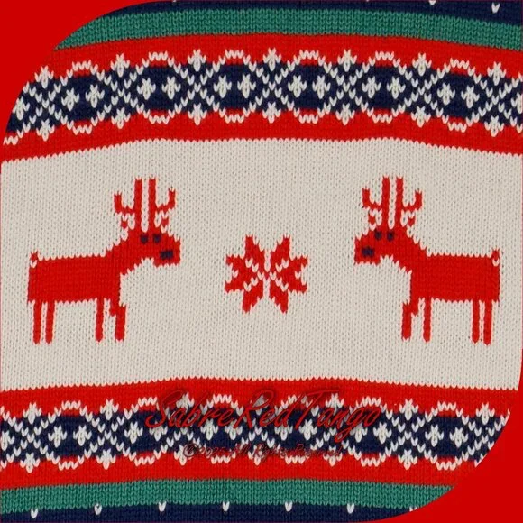 NWT Hanna Andersson Adult Holiday Fair Isle Sweater Dear Deer On Navy Blue XL